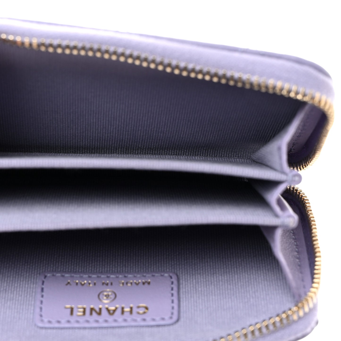 Caviar Quilted Zip Coin Purse Light Purple