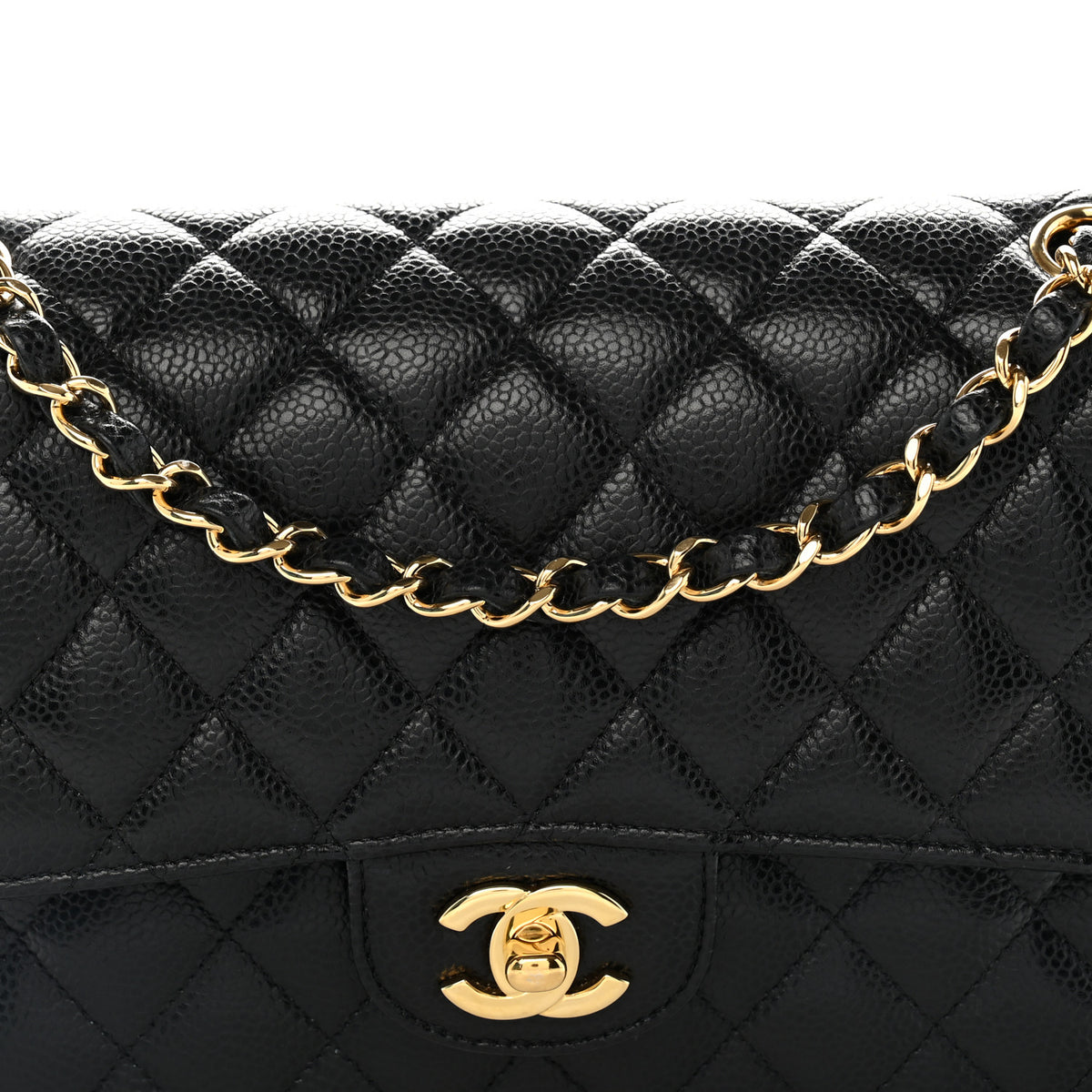 Chanel Caviar Quilted Medium Double Flap Black 8 of 11