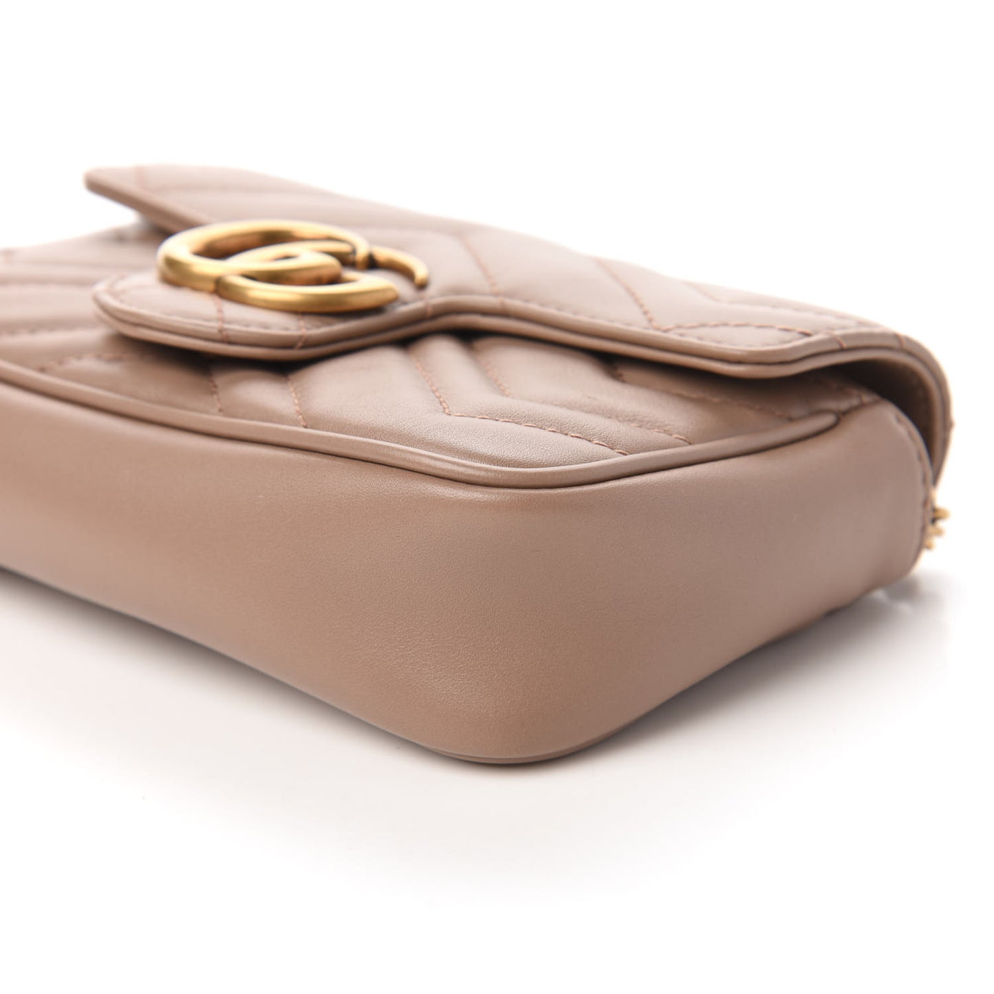 Calfskin Matelasse Super Mini GG Marmont Shoulder Bag Porcelain Rose