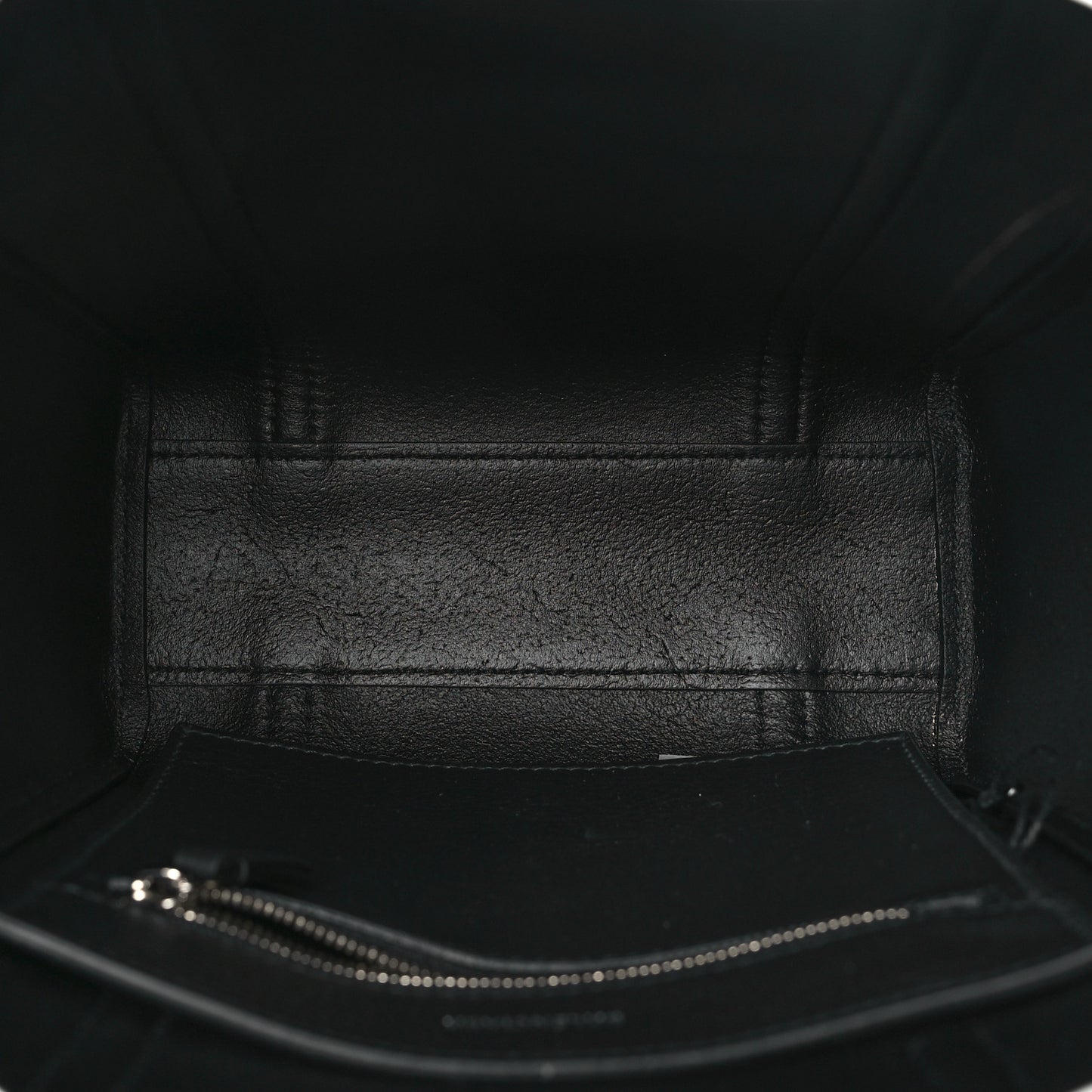 Smooth Calfskin Logo Double Sided XXS Everyday Tote Black White