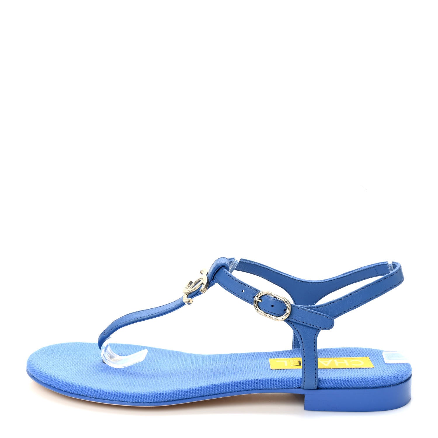 Chanel Lambskin CC Logo Thong Sandals 39 Blue 1 of 7