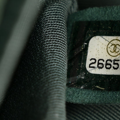 Chanel Caviar Chevron Quilted Medium Boy Flap Dark Green 8 of 12