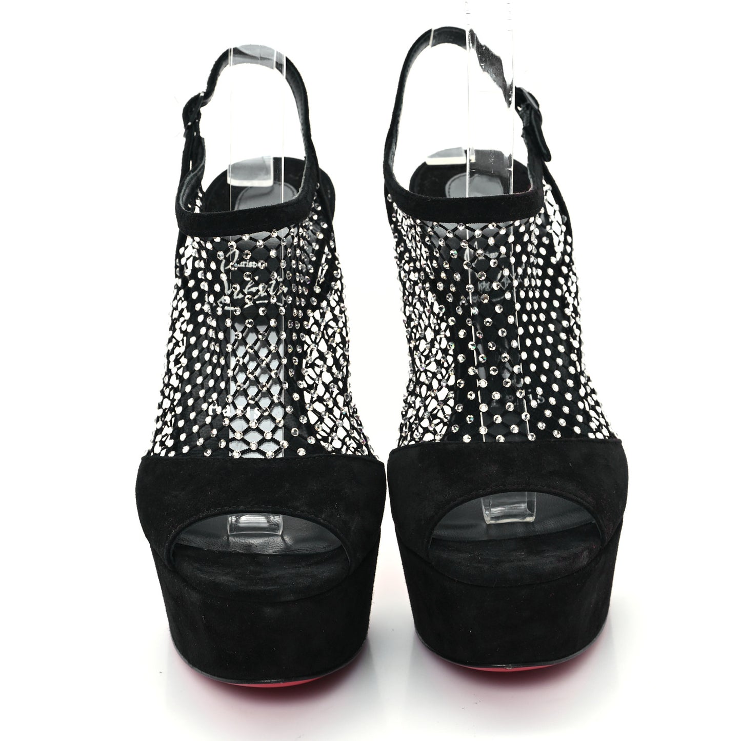 Suede Crystal Pumps 37.5 Black