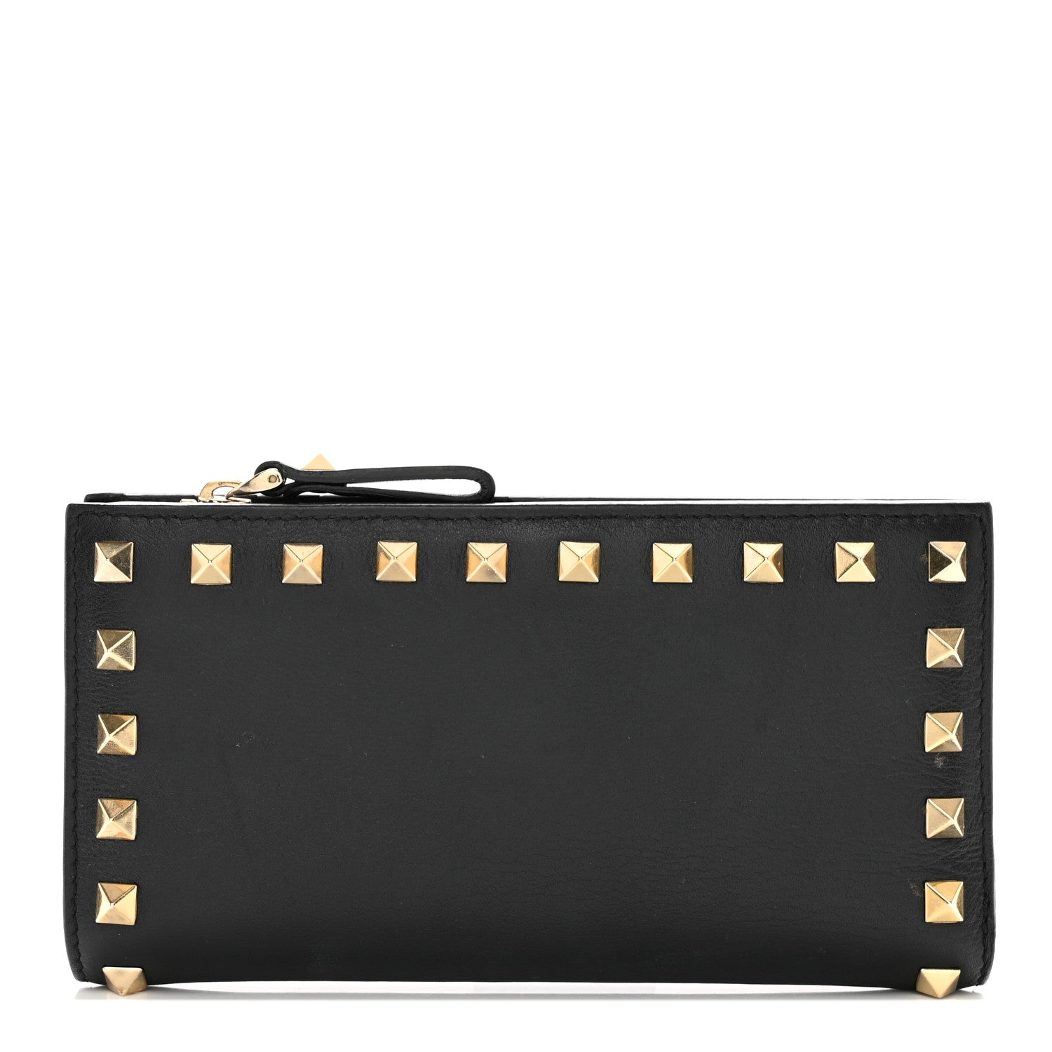 Valentino Garavani Calfskin Rockstud Bi-Fold Long Wallet Black 1 of 11
