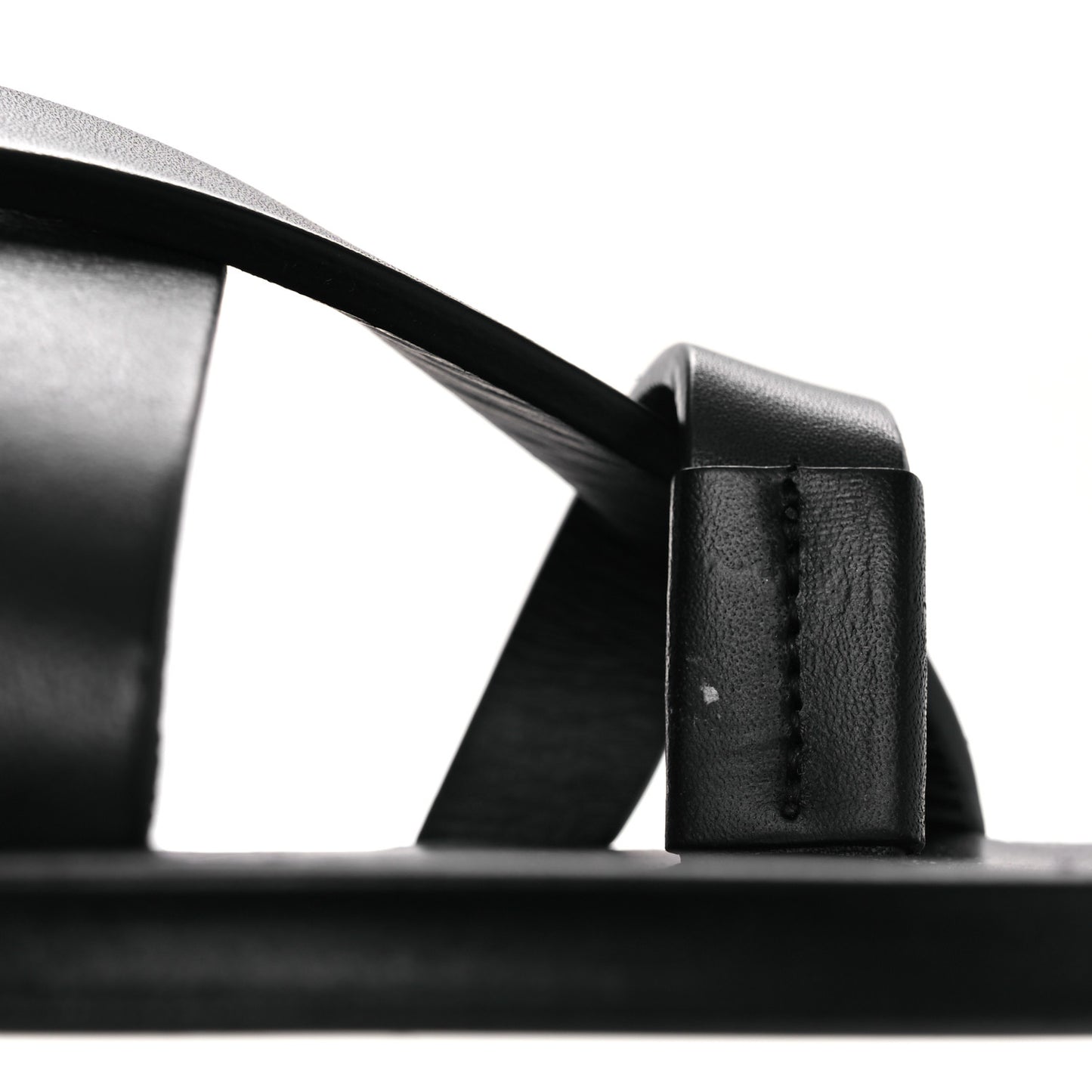 Calfskin Mens Culver Flat Mules Sandals 41 Black