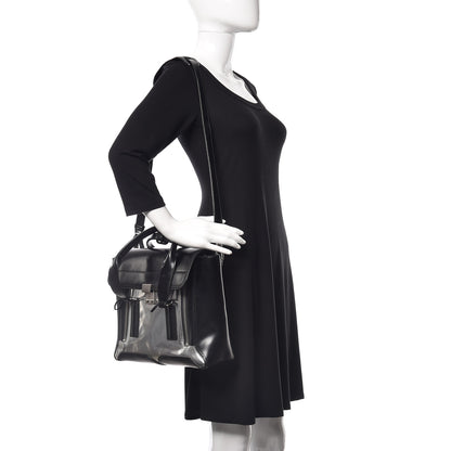 3.1 Phillip Lim 3.1 Smooth Calfskin Specchio Medium Pashli Satchel Black Silver 2 of 16