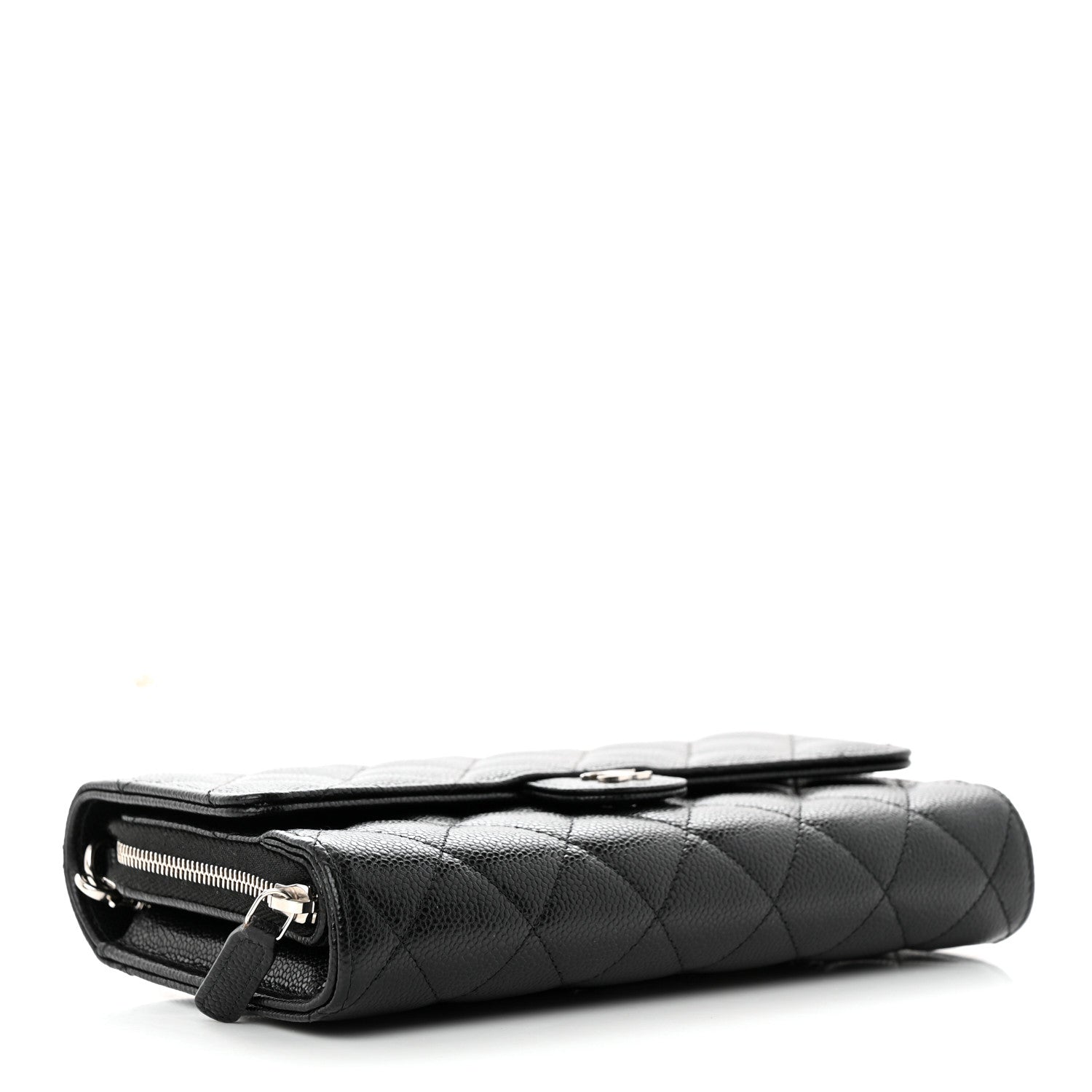 Chanel Caviar Quilted Phone Holder Wallet on Removable Chain Black 4 of 15