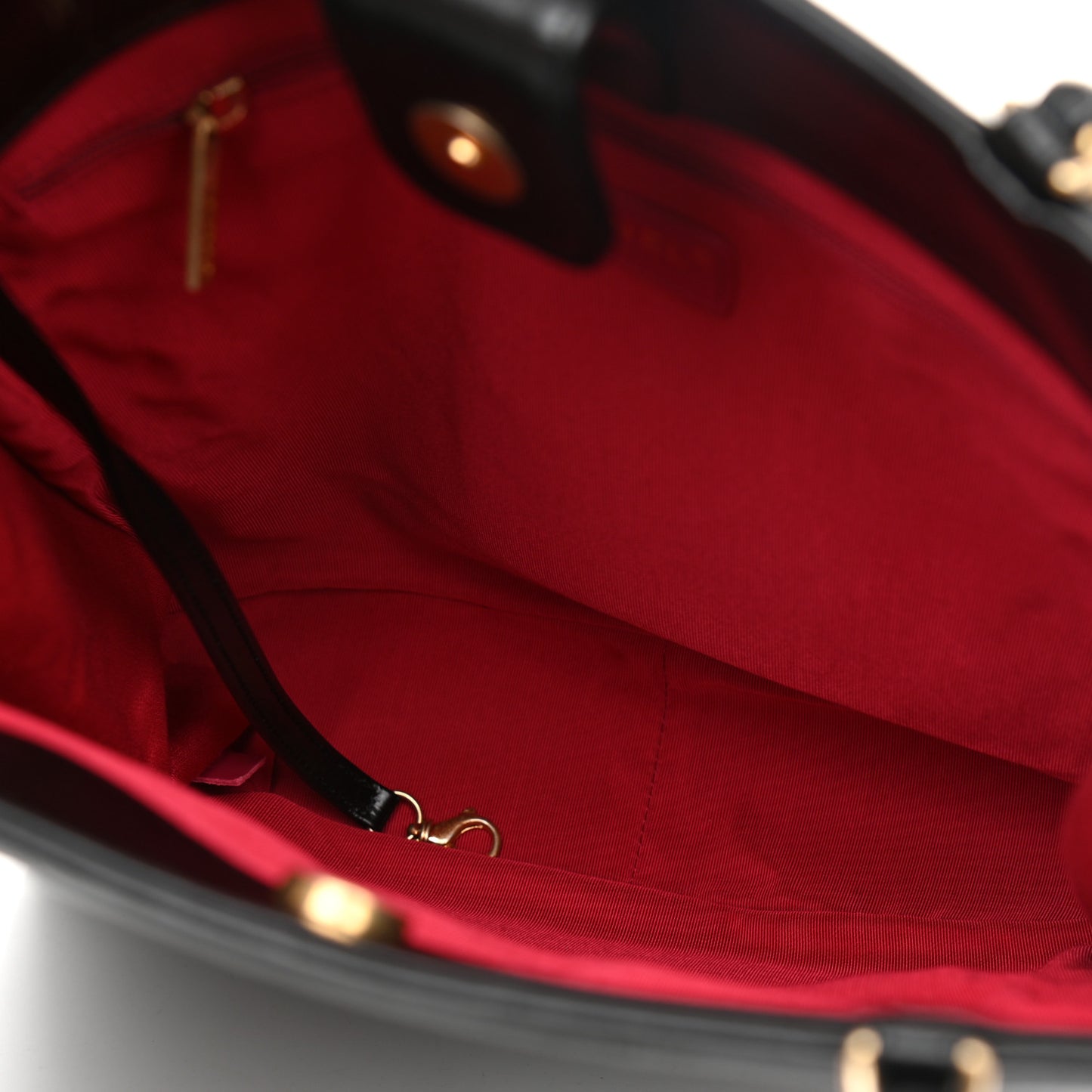 Shiny Aged Calfskin North South Shopping Bag Black