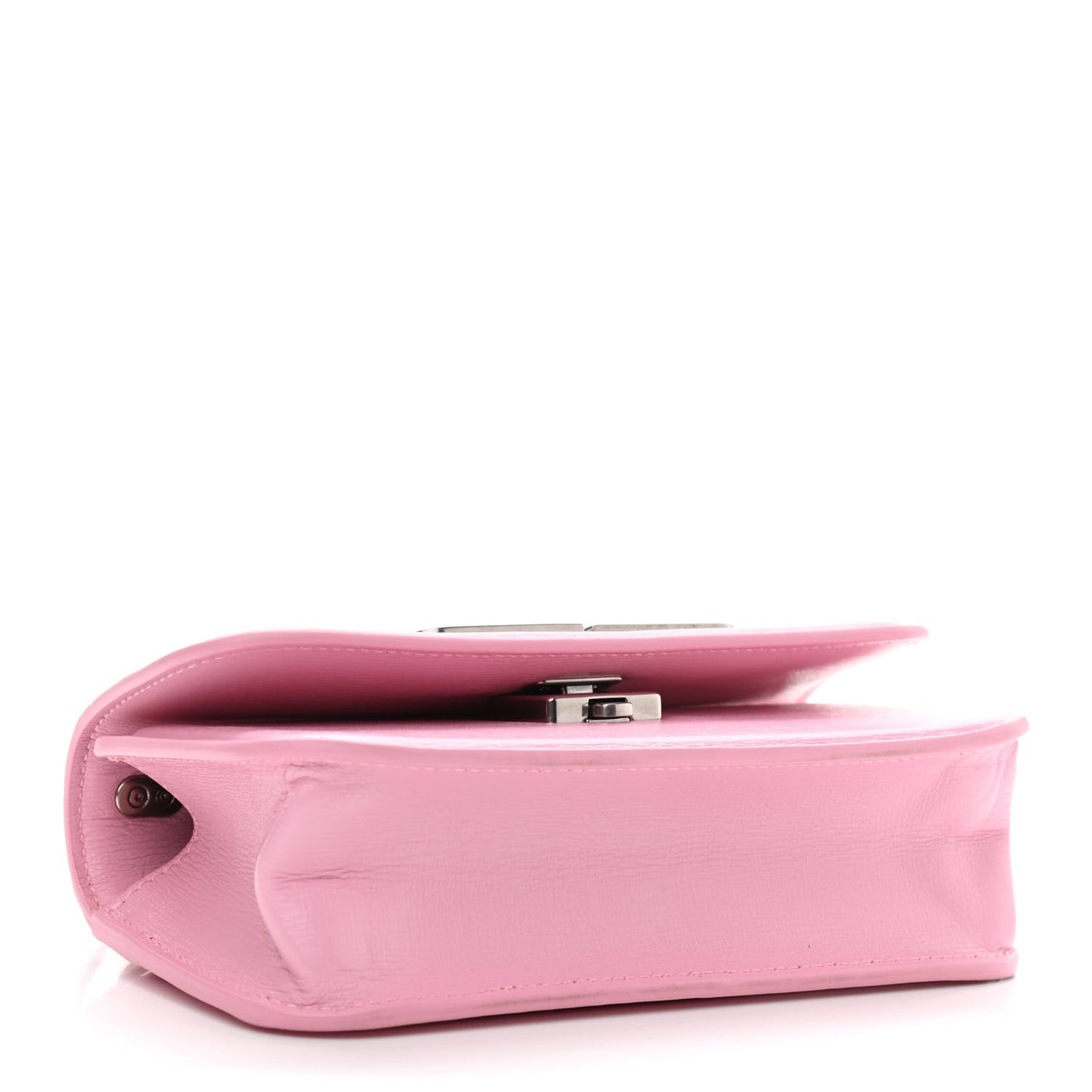 Calfskin Stripe Embossed Gossip Chain Bag XS Candy Pink