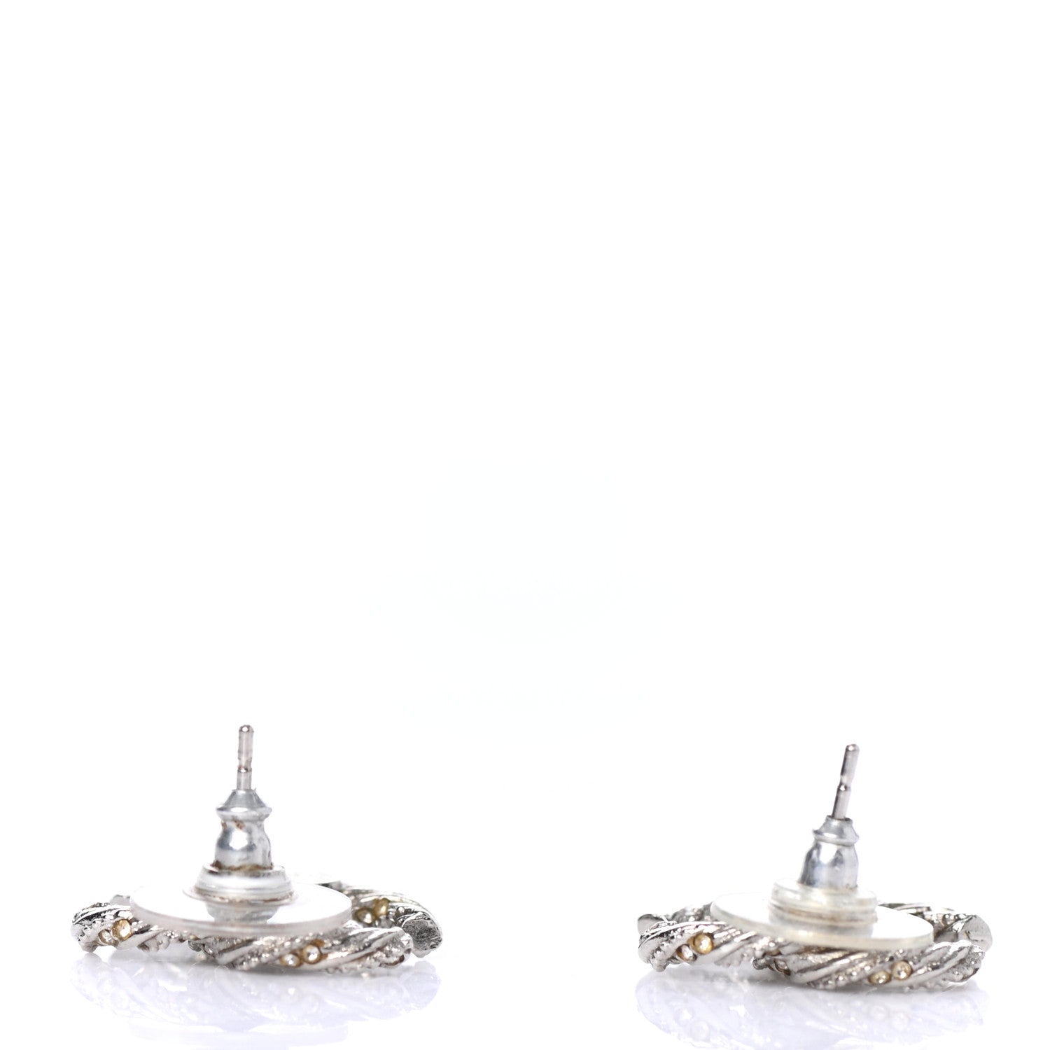 Chanel Twisted CC Earrings Silver 3 of 4