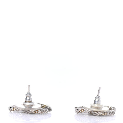 Chanel Twisted CC Earrings Silver 3 of 4