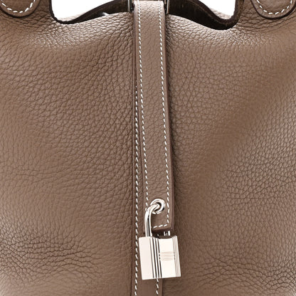 Hermes Taurillon Clemence Picotin Lock 18 PM Etoupe 8 of 10