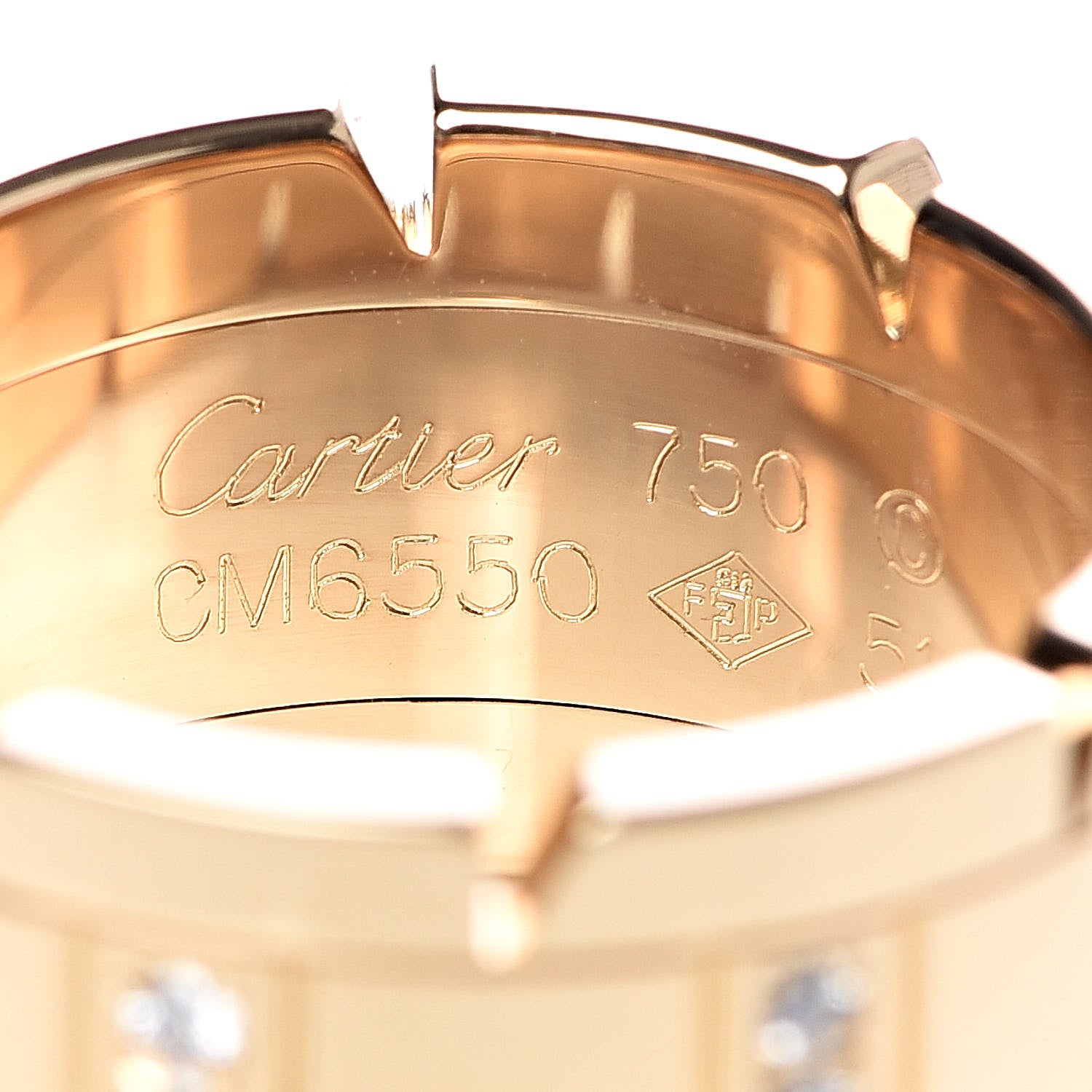 Cartier 18K Yellow Gold Diamond 11mm Tank Francaise Ring 51 5.75 4 of 5