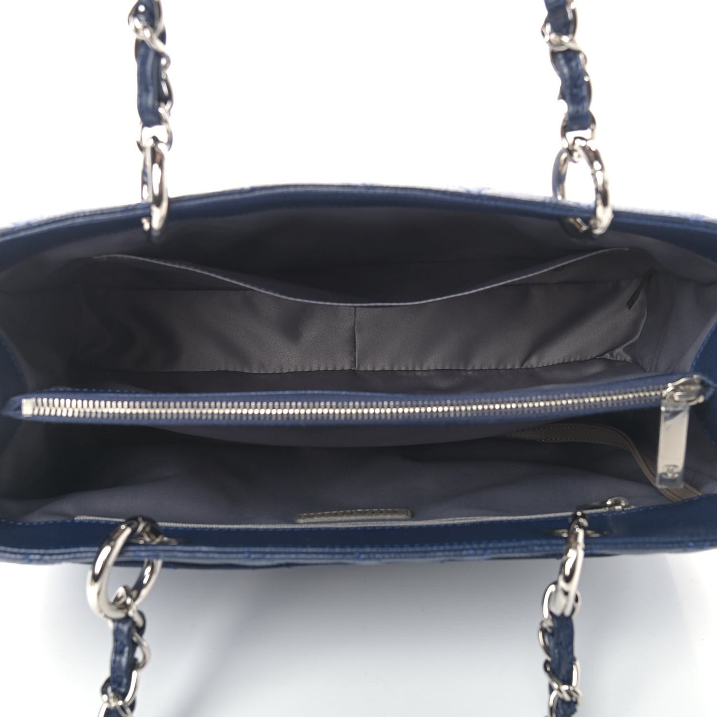 Caviar Quilted Grand Shopping Tote GST Dark Navy Blue