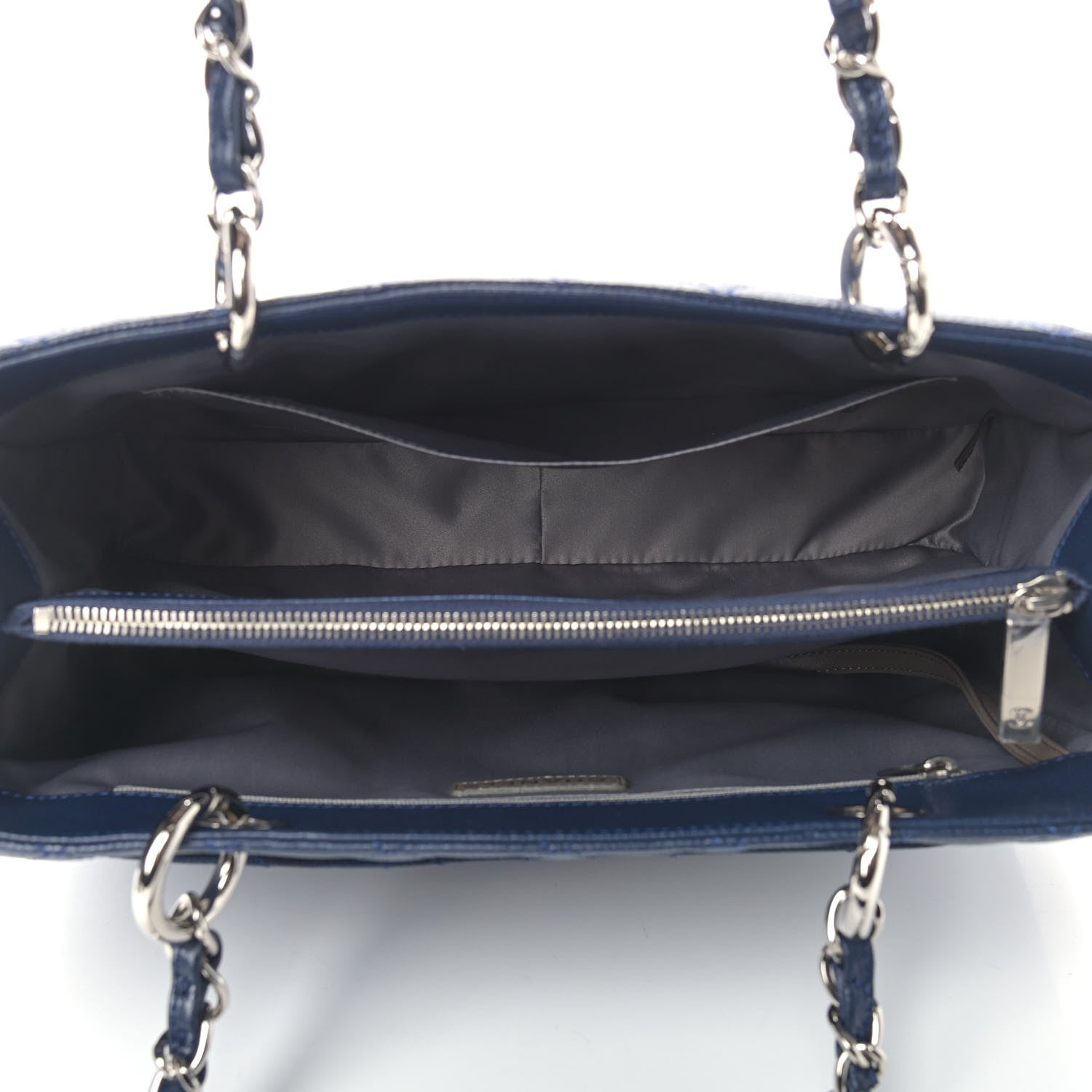 Chanel Caviar Quilted Grand Shopping Tote GST Dark Navy Blue 5 of 11