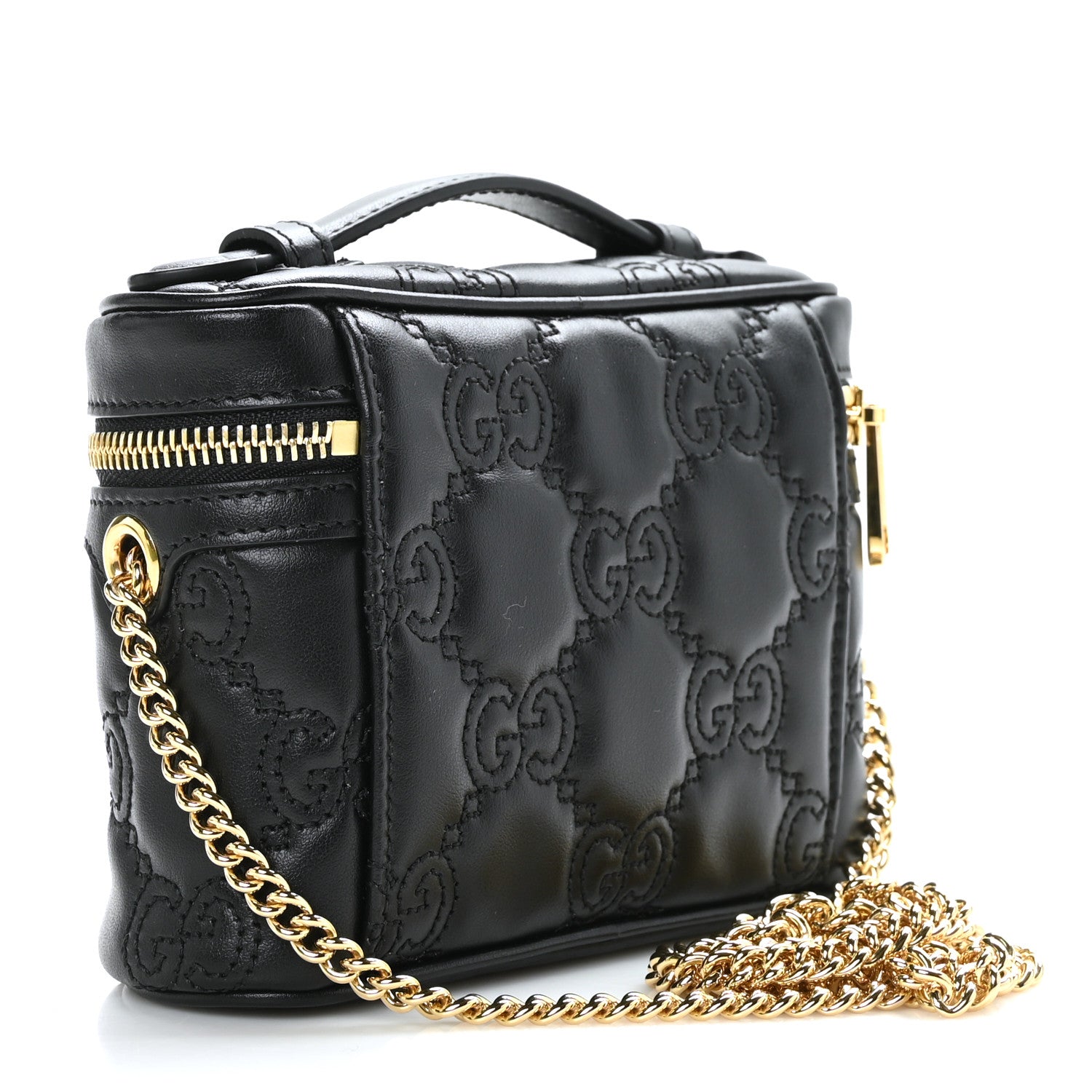 Gucci Calfskin GG Matelasse Mini Top Handle Bag Black 2 of 8