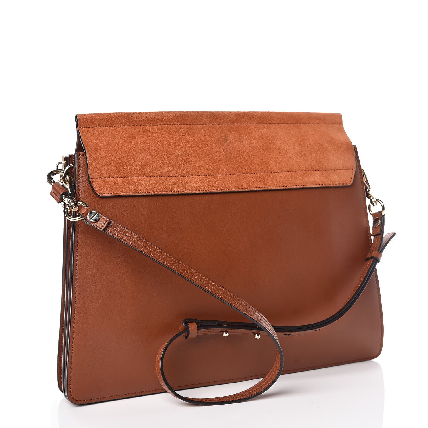 Chloe Suede Calfskin Medium Faye Shoulder Bag Tobacco 3 of 9