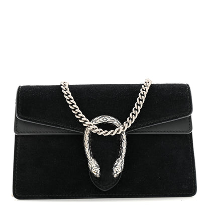 Gucci Suede Super Mini Dionysus Shoulder Bag Black 1 of 11
