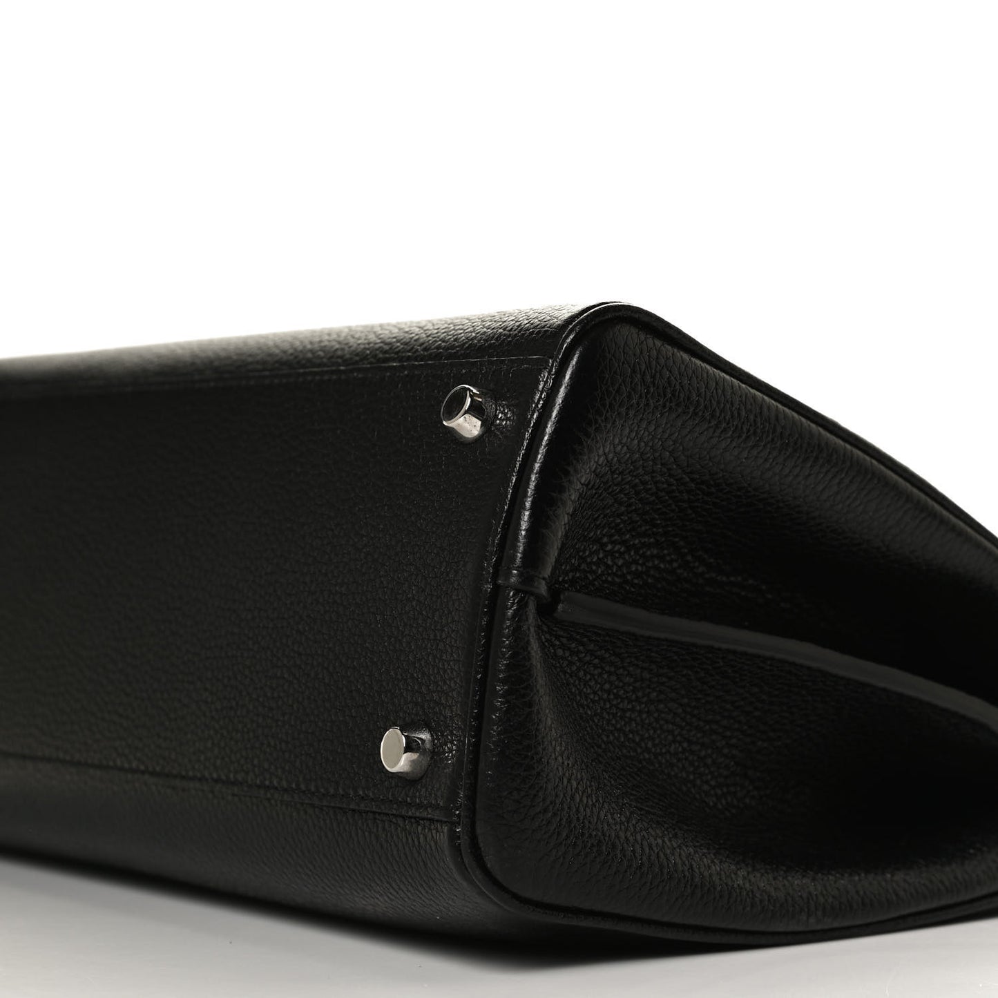Grainy Calfskin Small Zumi Top Handle Bag Black