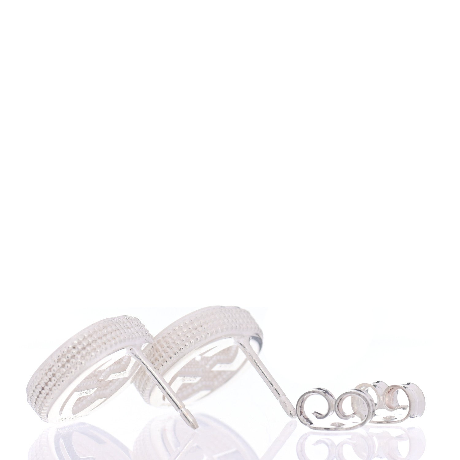 Gucci Sterling Silver Interlocking G Stud Earrings 3 of 4