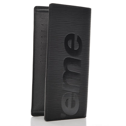 Louis Vuitton X SUPREME Epi Brazza Wallet Black 3 of 8