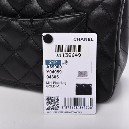 Chanel Lambskin Quilted Mini Rectangular Flap Black 12 of 12