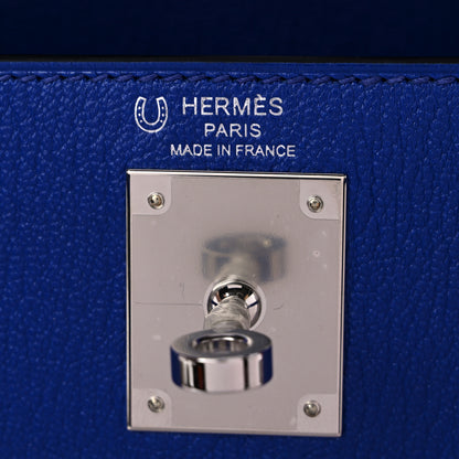 Hermes Chevre Mysore Horseshoe Kelly Sellier 28 Bleu Electrique Magnolia 7 of 10