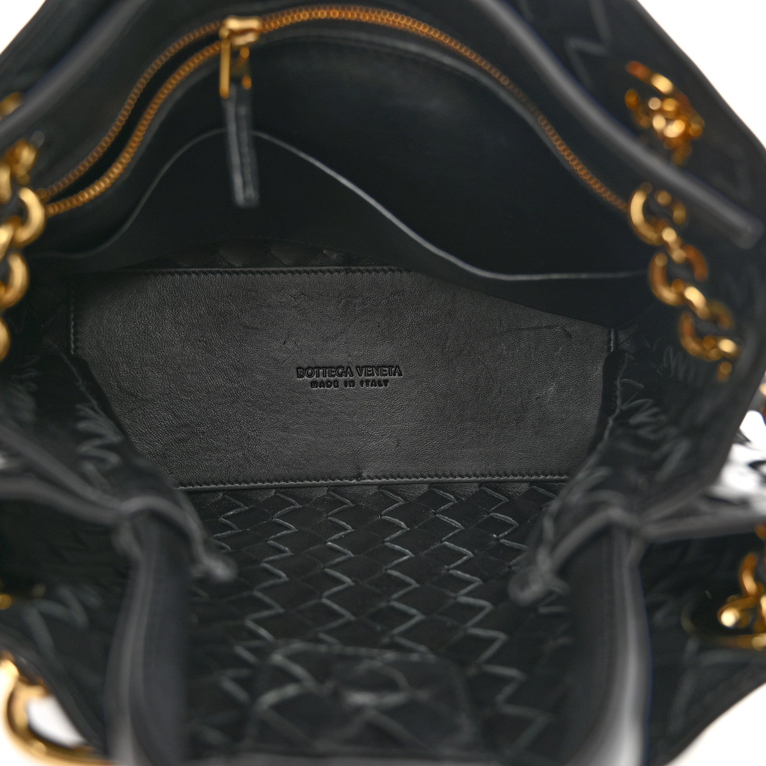 Bottega Veneta Nappa Intrecciato Small Andiamo With Chain Shoulder Bag Black 6 of 10