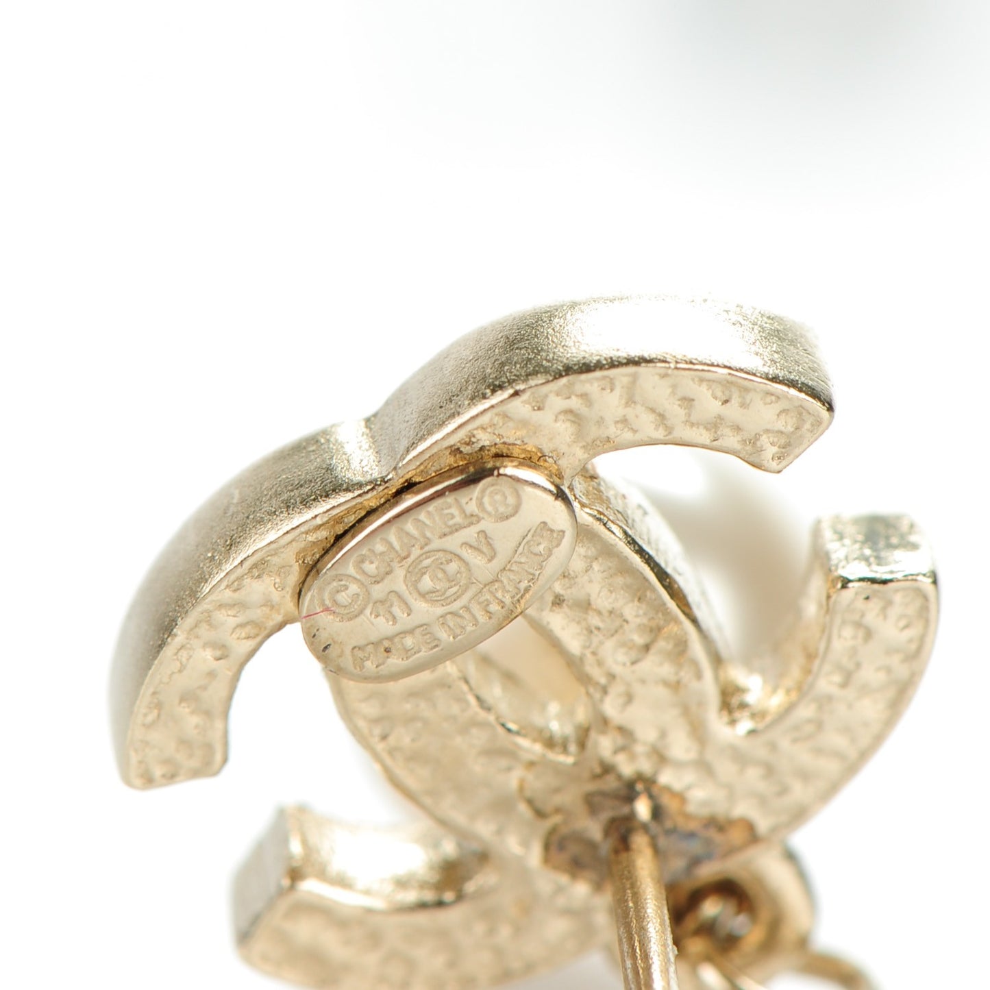 Pearl CC Drop Earrings Gold