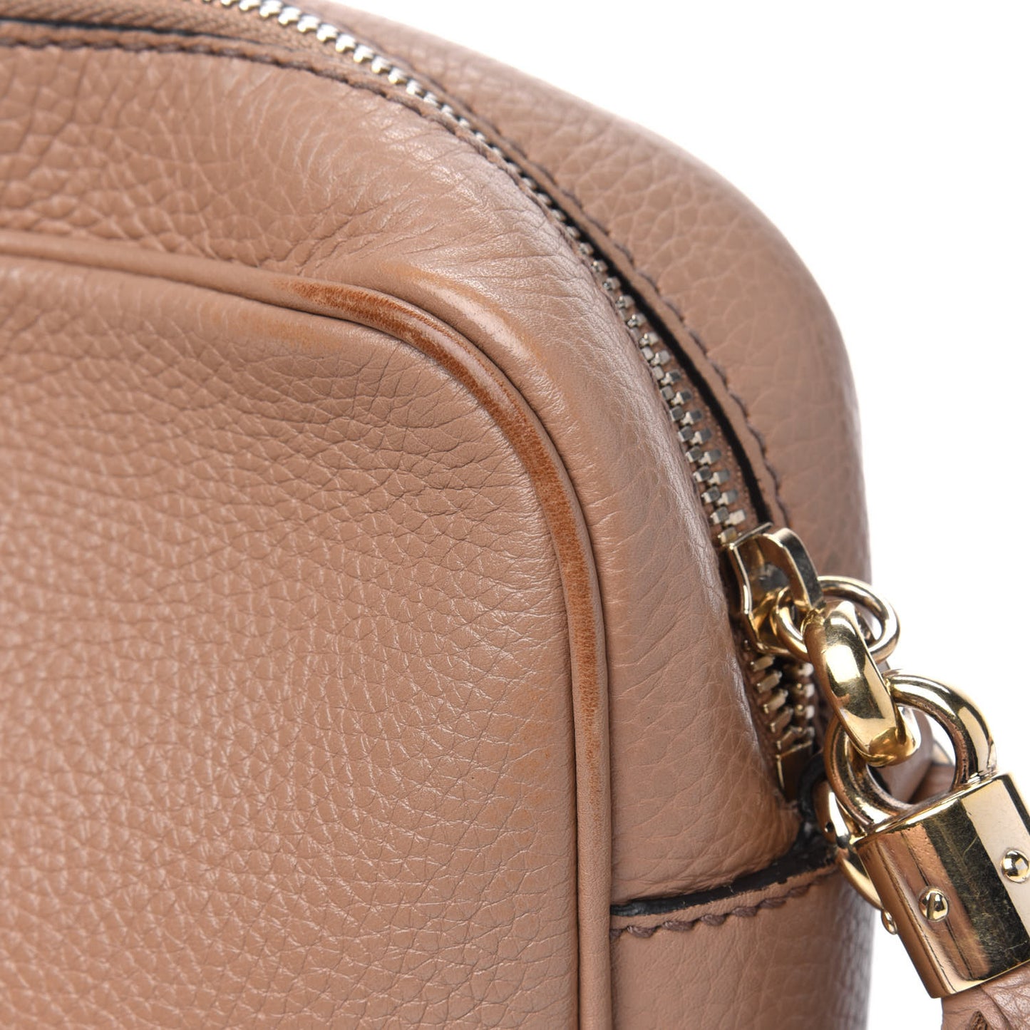 Pebbled Calfskin Small Soho Disco Bag Camelia