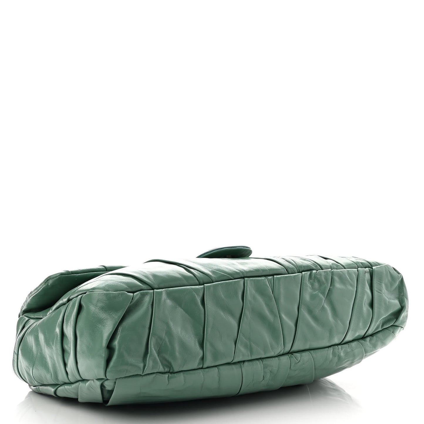 Glazed Calfskin Twisted Maxi Flap Green
