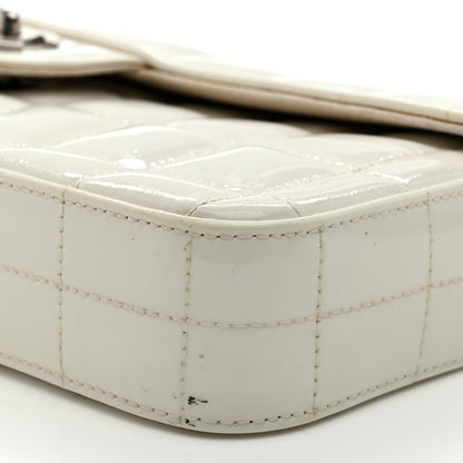 Chanel Patent Quilted East West Chocolate Bar Flap White 10 of 13