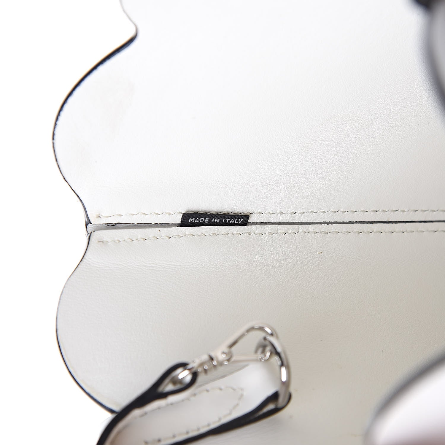 Miu Miu Calfskin Scalloped Bucket Bag White 7 of 14