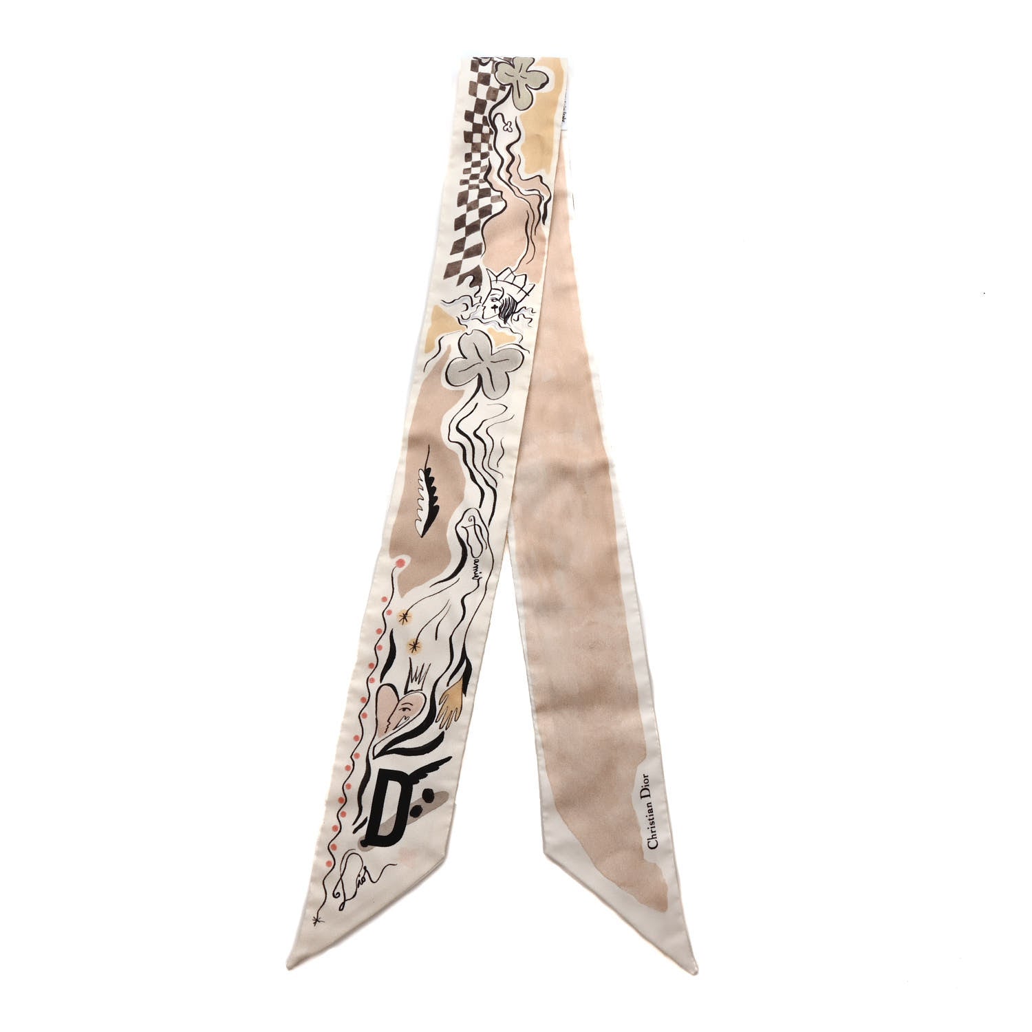 Christian Dior Silk Mitzah ABCDIOR "D" Scarf 2 of 3