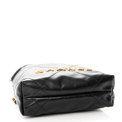 Chanel Shiny Calfskin Quilted Mini Chanel 22 Black 4 of 10