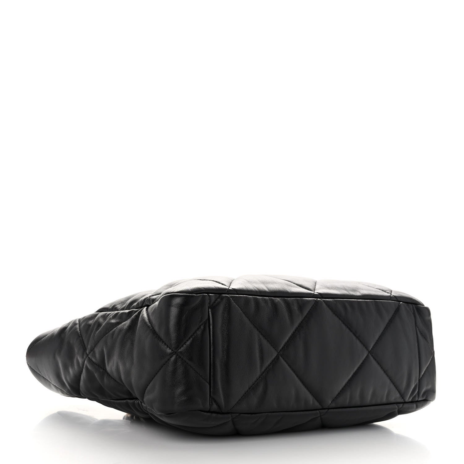Chanel Lambskin Quilted Chanel 19 East West Shopping Bag Black 4 of 11