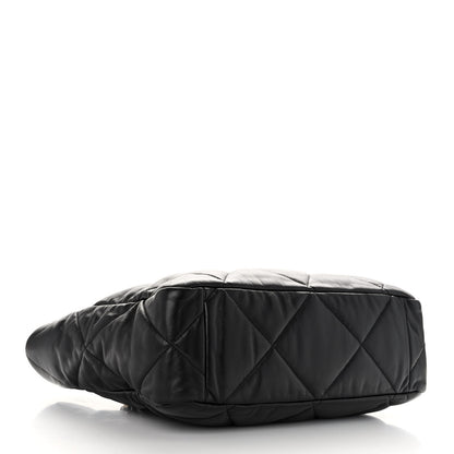 Chanel Lambskin Quilted Chanel 19 East West Shopping Bag Black 4 of 11