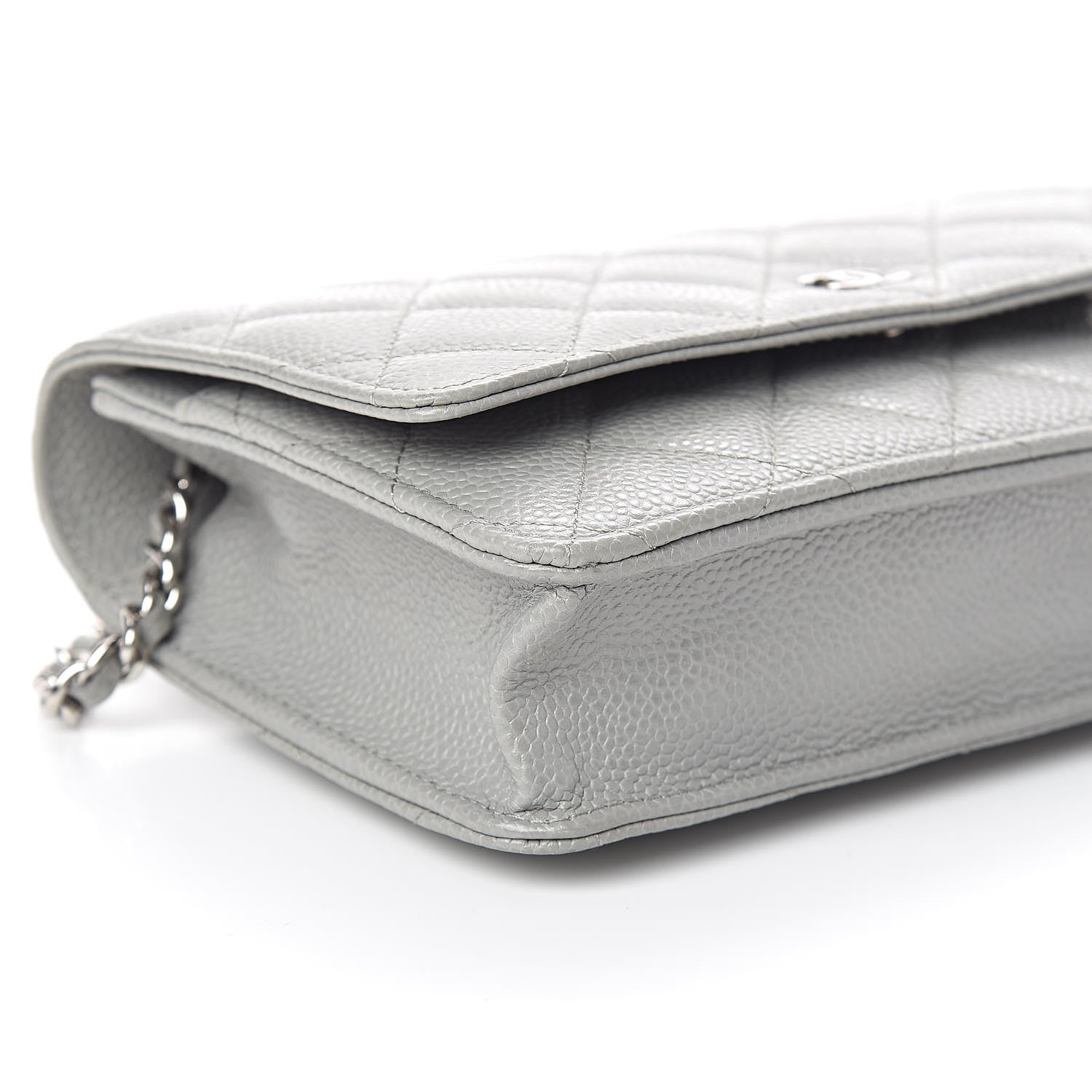 Chanel Caviar Quilted Wallet on Chain WOC Grey 9 of 11