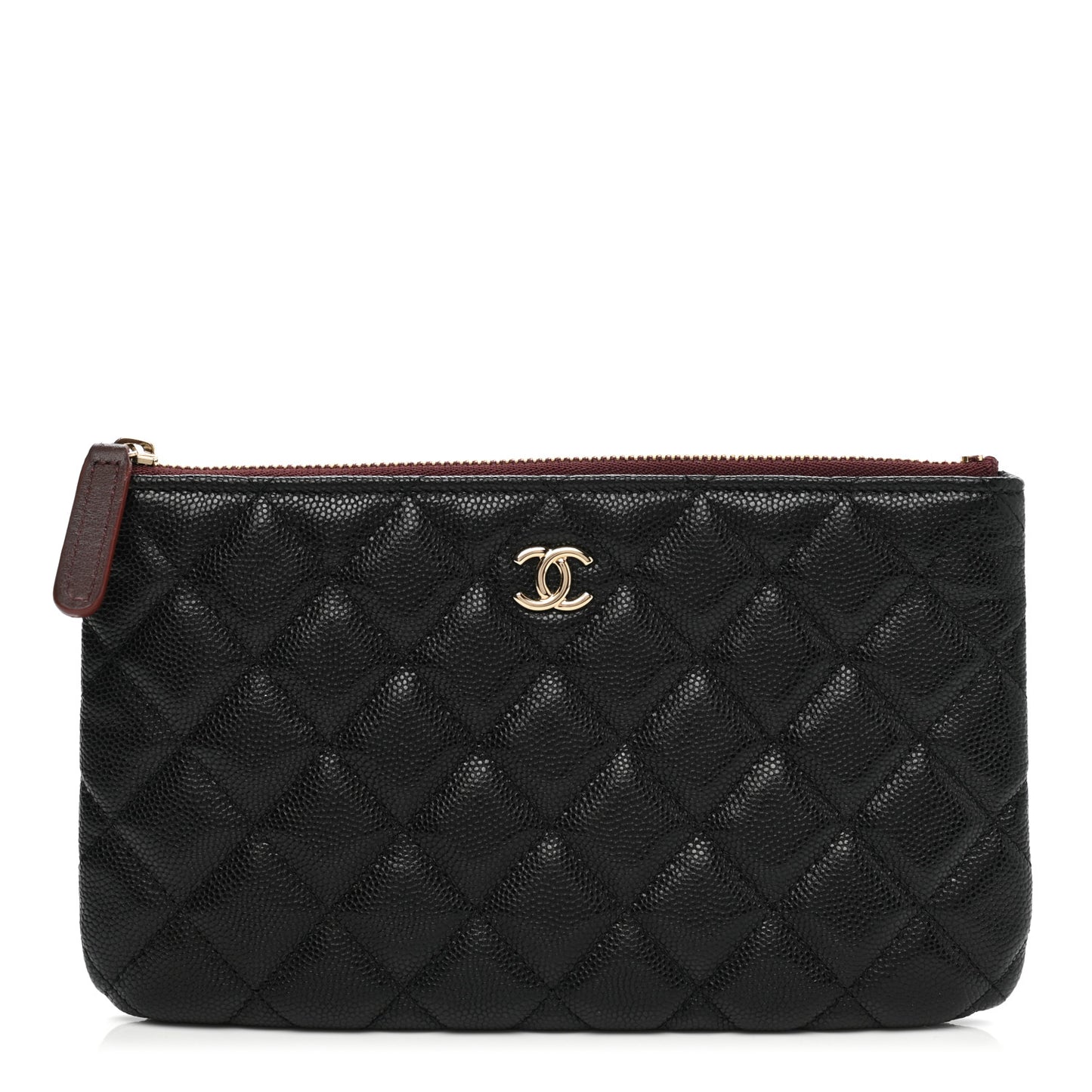 Caviar Quilted Cosmetic Case Black