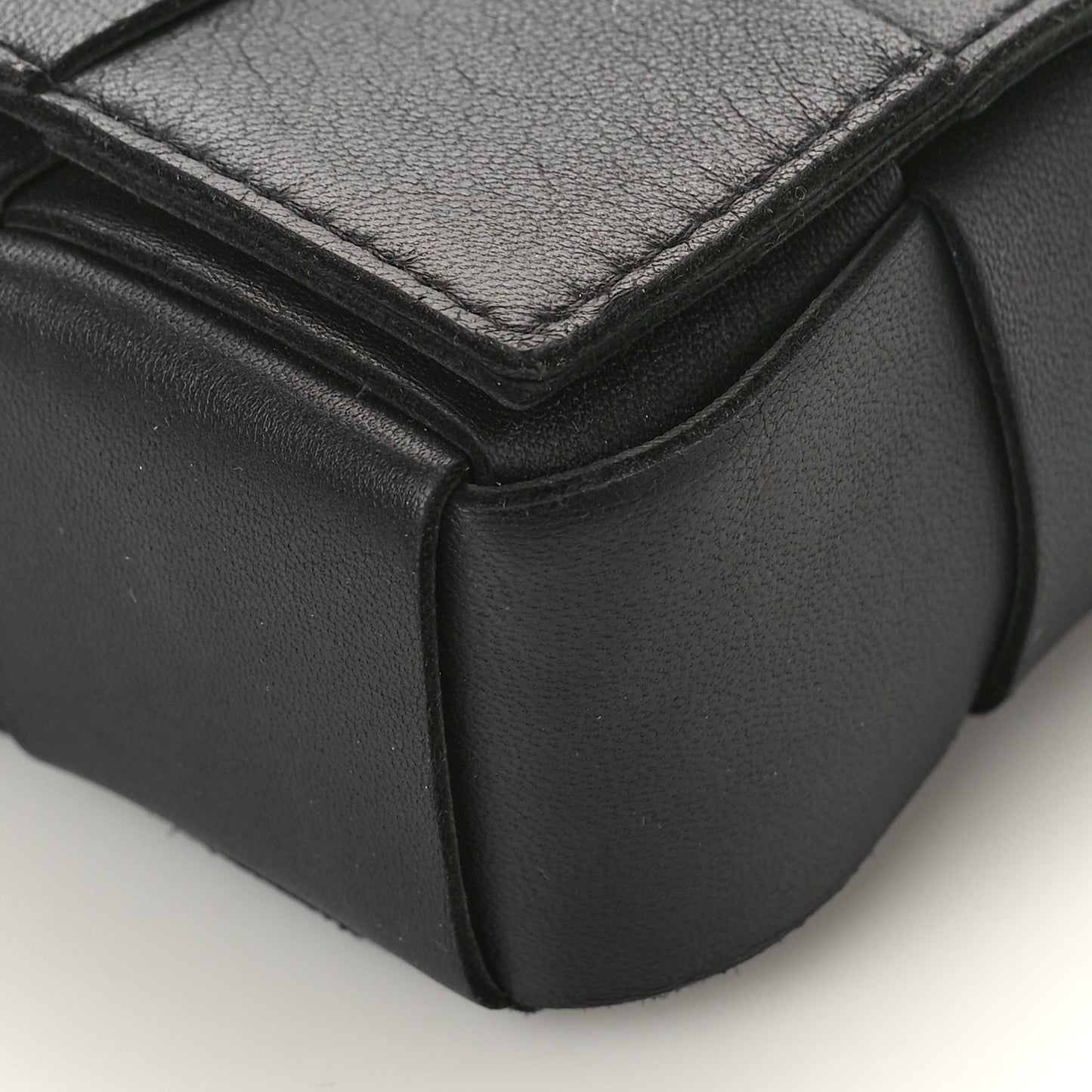 Lambskin Maxi Intrecciato Extra Mini Cassette Crossbody Bag Black
