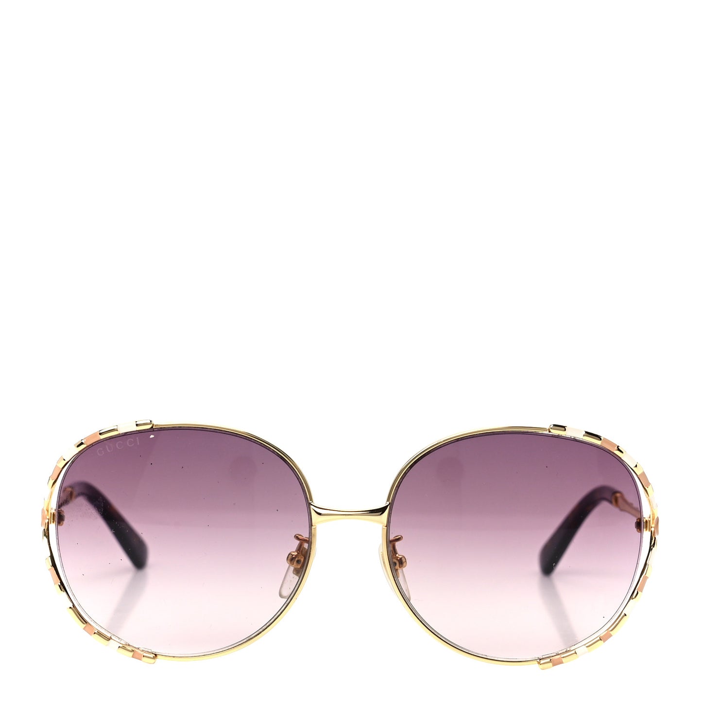 Metal Round Frame GG0595S Sunglasses Gold Brown