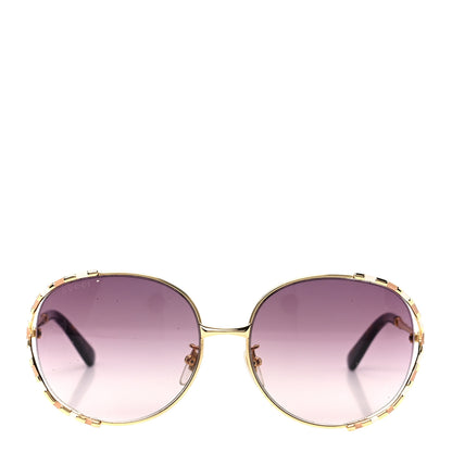 Gucci Metal Round Frame GG0595S Sunglasses Gold Brown 2 of 8
