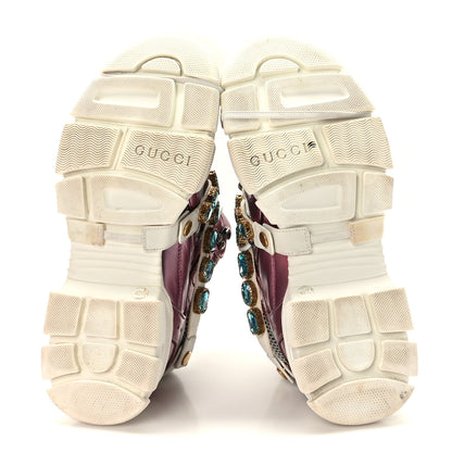 Gucci X SEGA Metallic Calfskin Mesh Removable Crystals Womens Flashtrek Sneakers 40.5 Rosa Great 40.5 White Silver 5 of 7
