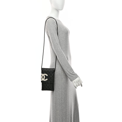 Chanel Calfskin Quilted Cambon Crossbody Messenger Black White 2 of 10