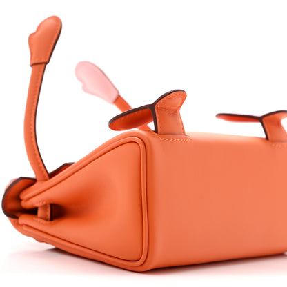 Hermes Swift Quelle Idole Kelly Doll Handbag Orange Rose Sakura 8 of 10