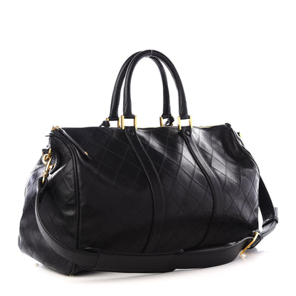 Chanel Calfskin Stitched Duffel Bag Black 2 of 8