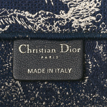 Christian Dior Canvas Embroidered Medium Dioriviera Toile De Jouy Reverse Book Tote Blue 6 of 8