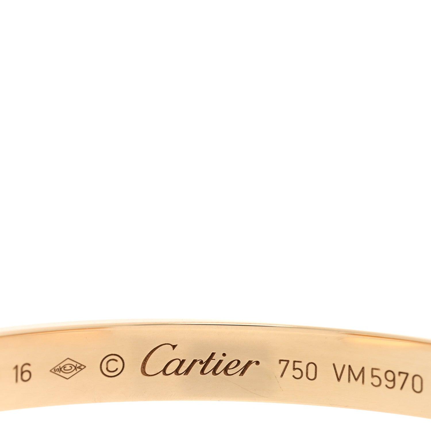 Cartier 18K Yellow Gold LOVE Cuff Bracelet 16 3 of 4