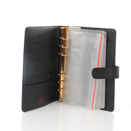 Louis Vuitton Epi Small Ring Agenda Cover Black 5 of 7