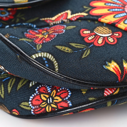 Christian Dior Canvas Floral Saddle Bag Black 8 of 11